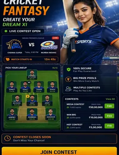 IPL Match (ipl match today) fantasy cricket & matchday visual 3